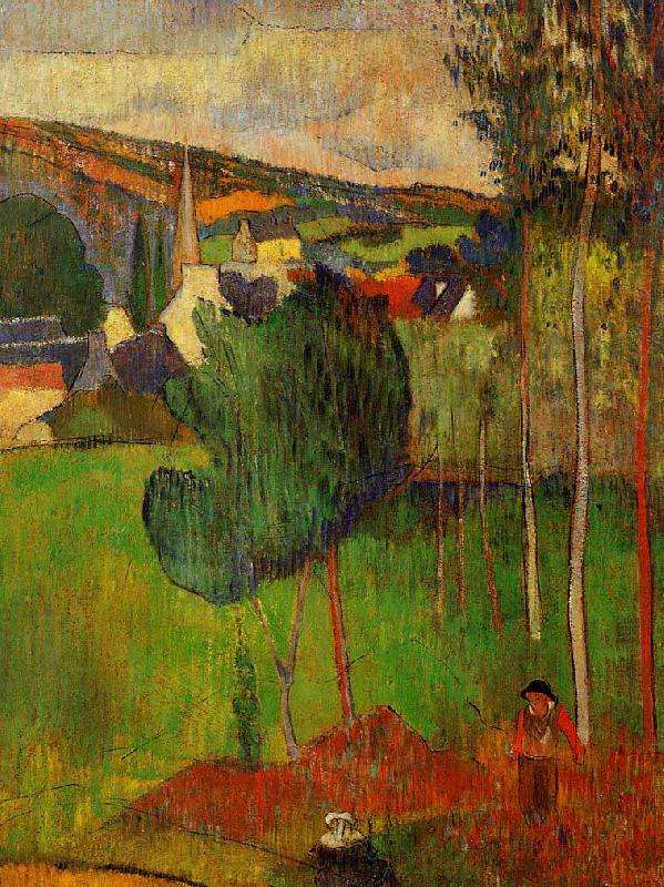 View of Pont Aven from Lezaven, Paul Gauguin